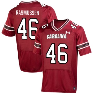 #46 Cole Rasmussen Gamecocks Garnet Mens Jersey Replica College Football 927307-239