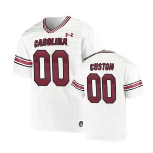 #00 Custom Gamecocks White Mens Jerseys Limited College Football 165156-418