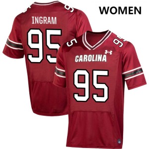 #95 Christian Ingram University of South Carolina Garnet Women Jersey University College Football 962095-317