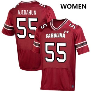 #55 Damola Ajidahun Gamecocks Garnet Women's Jerseys University College Football 351876-806