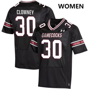 #30 Demon Clowney Gamecocks Black Womens Jersey Replica College Football 580814-339