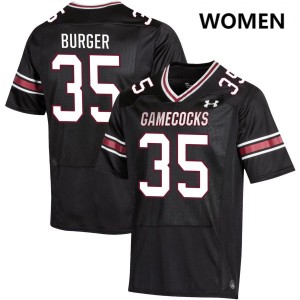 #35 Jackson Burger Gamecocks Black Women's Jerseys High School College Football 493536-838