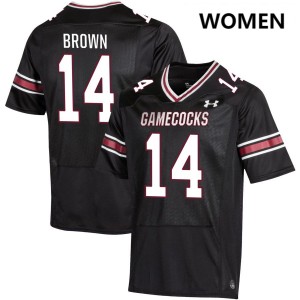 #14 Jared Brown South Carolina Gamecocks Black Women's Jersey Stitched College Football 593786-365