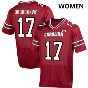 #17 Justin Okoronkwo South Carolina Gamecocks Garnet Womens Jersey Game College Football 939120-289