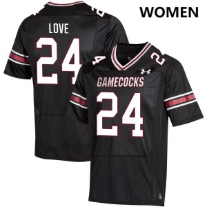 #24 Mason Love South Carolina Gamecocks Black Womens Jerseys 2025 College Football 989548-599