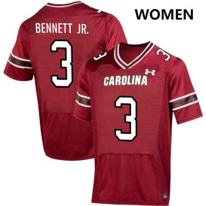 #3 Mazeo Bennett Jr. Gamecocks Garnet Women's Jerseys Replica College Football 992207-161