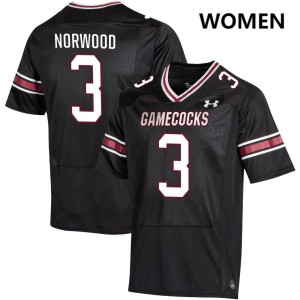 #3 Myles Norwood South Carolina Gamecocks Black Womens Jerseys 2025-26 College Football 793165-482