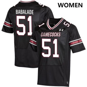 #51 Tree Babalade University of South Carolina Black Women's Jerseys Player College Football 672847-965