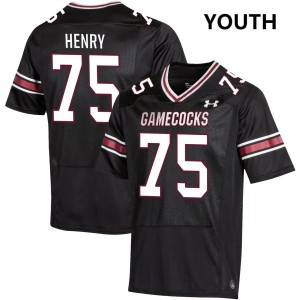 #75 Cason Henry University of South Carolina Black Youth Jersey NCAA College Football 573555-585