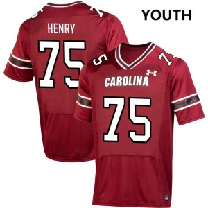#75 Cason Henry Gamecocks Garnet Youth Jersey University College Football 941605-408