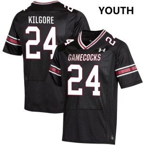 #24 Jalon Kilgore Gamecocks Black Youth Jerseys Replica College Football 641199-343