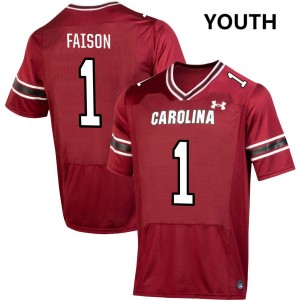 #1 Rahsul Faison Gamecocks Garnet Youth Jerseys 2025-26 College Football 137178-577